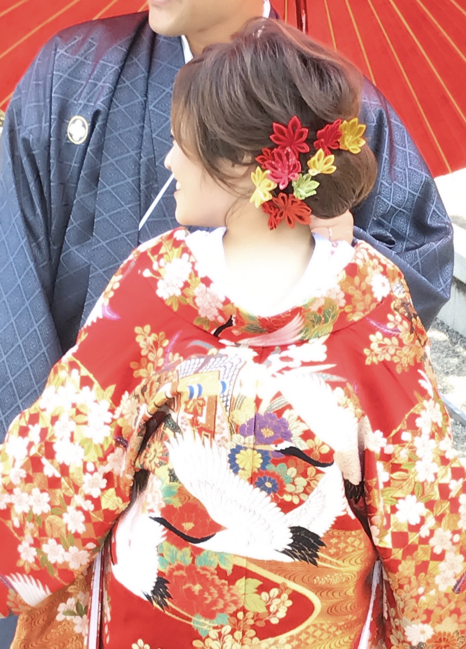 松山市のブライダルはtwiggy Wedding 色打掛のヘアスタイルといろいろな飾り マツウラ